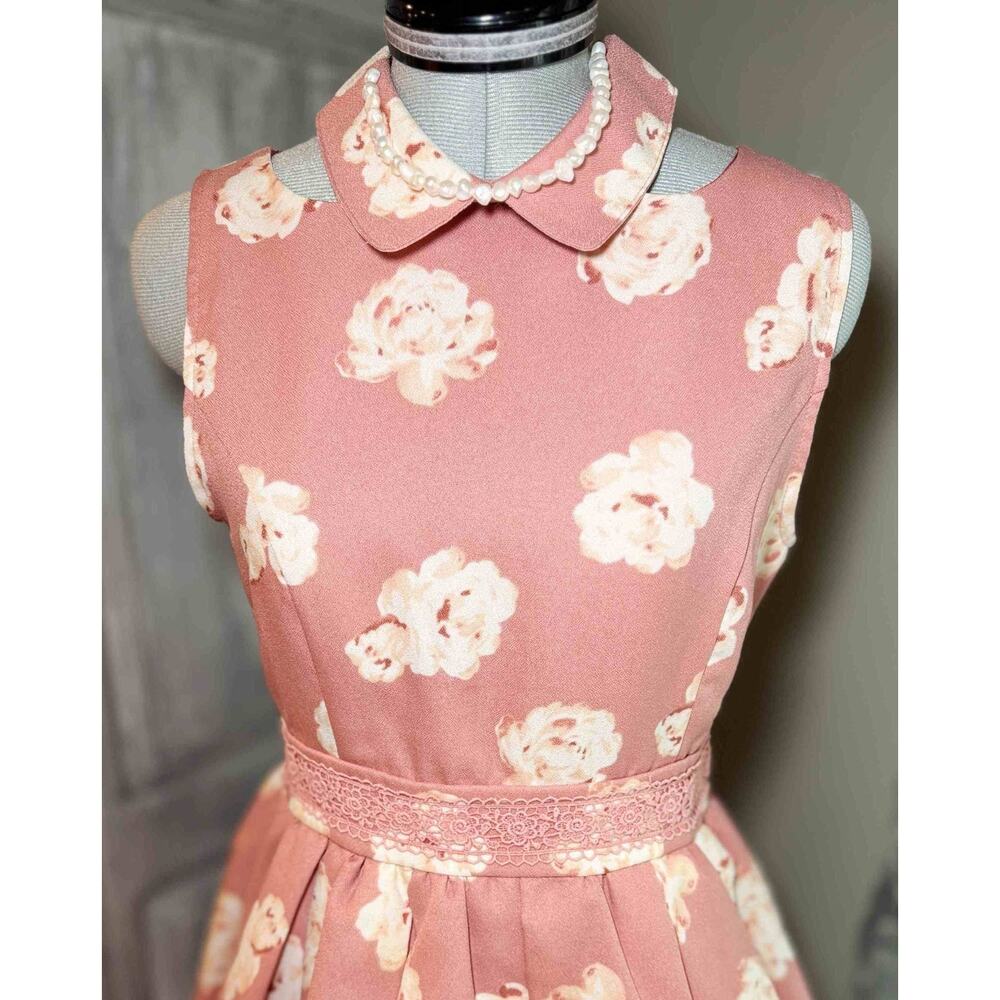 Liz Lisa Collared Floral Pink Dress Jfashion Gyaru Himekaji Coquette Autumn 2013 - Picture 11 of 16